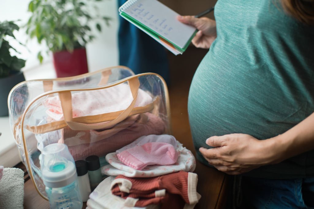 Pregnant lady preparing her Hospital Bag
